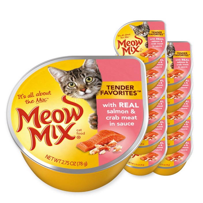 미유믹스 리얼 연어와 게살맛 고양이 습식사료, 78g, 12개입