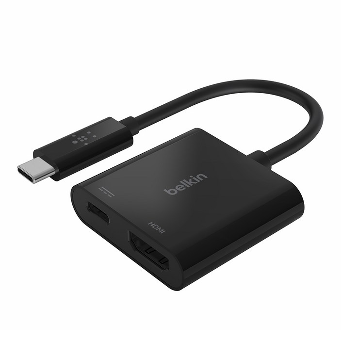 벨킨 USB-C to HDMI + C타입 60W PD 충전 어댑터 4K 영상출력 썬더볼트3 호환 젠더 AVC002, AVC002