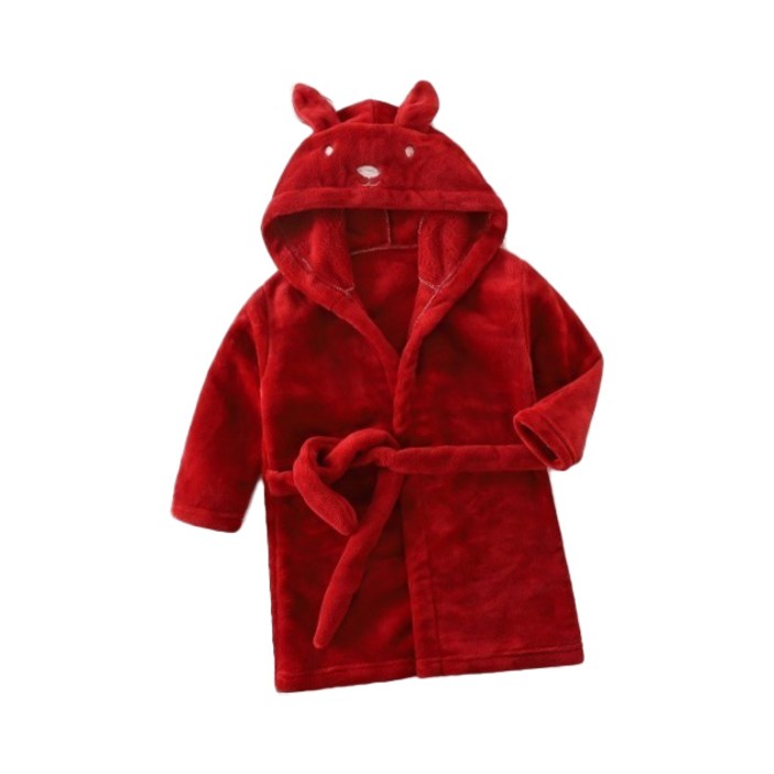 스타빈 아동용 동물후드 스트랩 목욕가운 130호, 레드, 1개