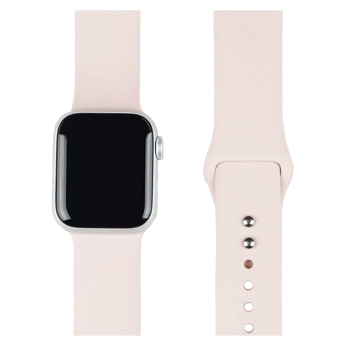모할랩 애플워치 호환 실리콘 더블 단추 밴드 스트랩, 03 핑크, 1개
