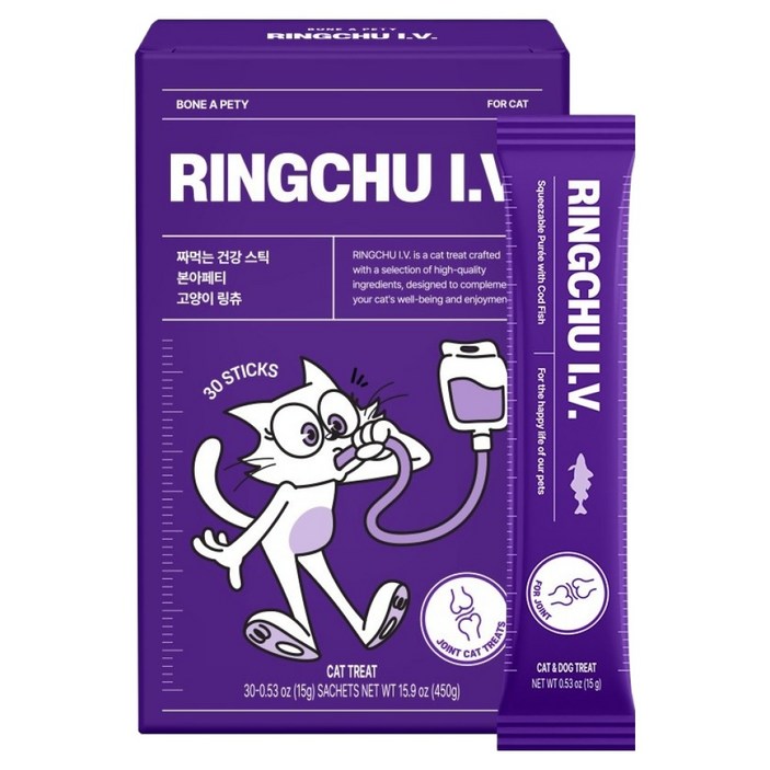 본아페티 고양이 관절 링츄 I.V 조인트 스틱 30p, 1회분, 뼈/관절강화, 30개