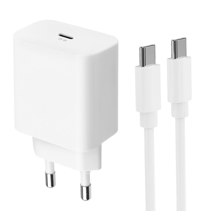 홈플래닛 25W PPS PD 3.0 초고속 충전기 + CtoC 케이블 1.2m