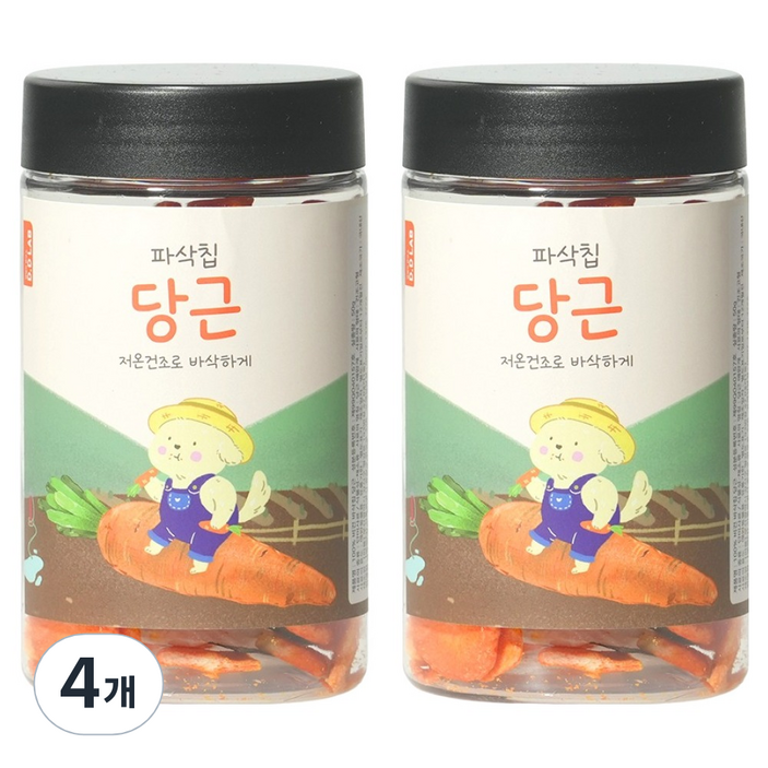 댕댕이연구소 강아지 디디랩 파삭칩 저온건조 과일 채소 간식, 당근, 50g, 4개