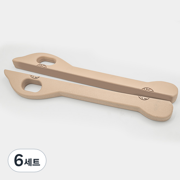 리버폭스 차량용 폴리우레탄 카시트 사이드 틈새 쿠션 세트, 베이지, 6세트