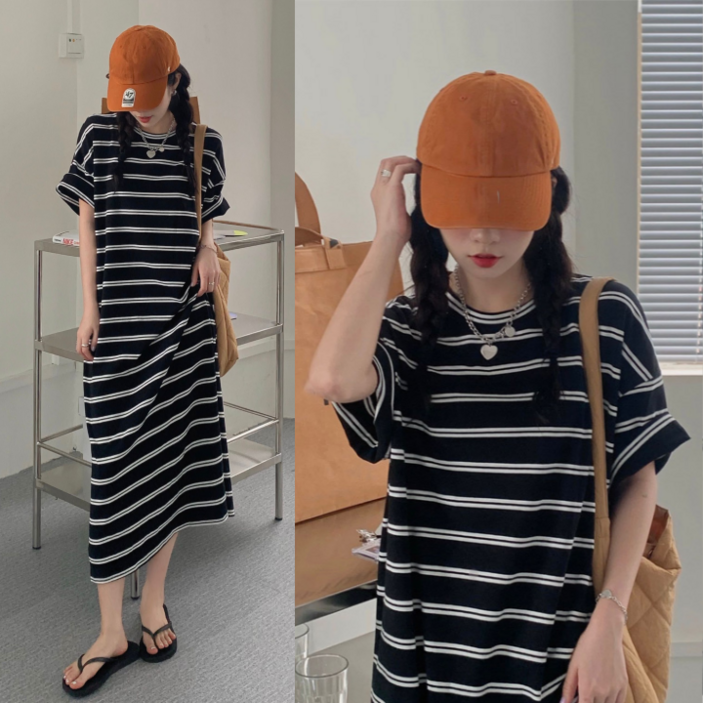 하이하 루즈핏 롱원피스 체형커버 데일리룩 하이하 루즈핏 롱원피스 체형커버 데일리룩