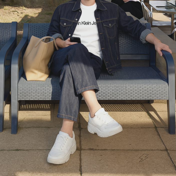 백화점판 캘빈클라인 인스티튜셔널 로고 남성 여성 화이트 반팔티 CK