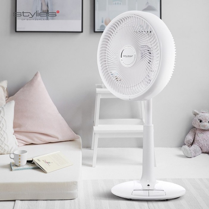 [저소음] 발터치 리모컨 스탠드 선풍기 3단풍속 회전 가정용 SSF-3805R