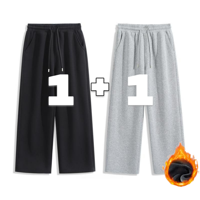 [1 + 1] 하믄 남자 기모 바지 트레이닝 츄리닝 와이드 팬츠,