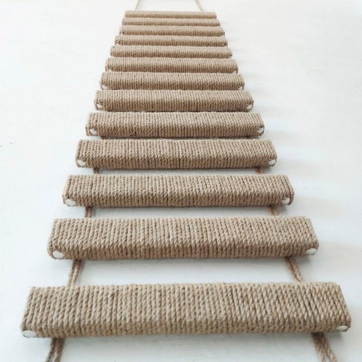 고양이 다리 구름다리 캣타워 통나무 프레임 펀칭프리 스카이 2단 길이1 원목타입 DIY