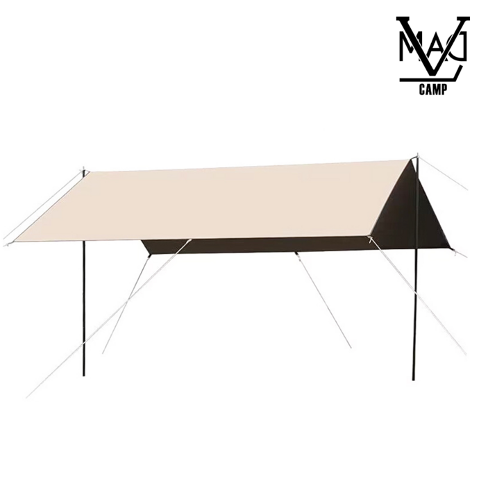 매드캠프 옥스포드 210D 블랙코팅 타프 3x4m 3x5m6x4.4풀세트[타프,폴대,스트링,팩,망치], 베이지