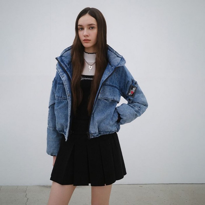 후드 탈부착 데님 워싱 점퍼 ER4DZ961