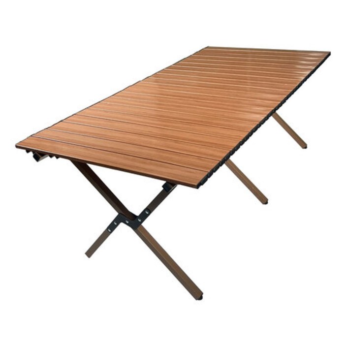 피오즈 와이드 캠핑테이블 우드 접이식 경량 롤 소형 리얼우드, 블랙