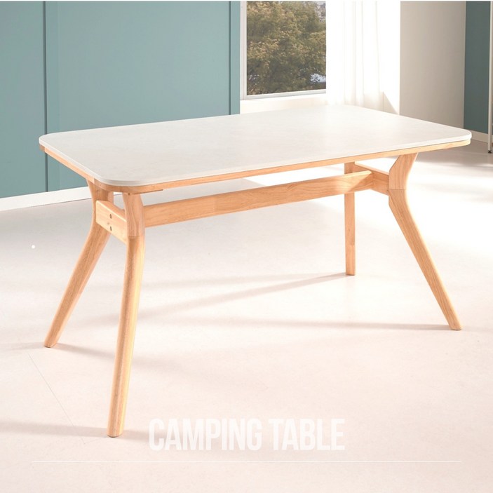 캠핑 4인용 세라믹 원목 식탁 포세린 통세라믹 1400 테이블