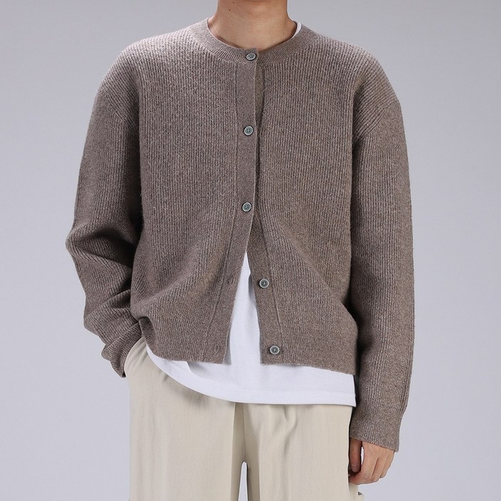 후앙스 소프트 캐시라이크 니트 라운드 크롭 가디건 SBGT-8102