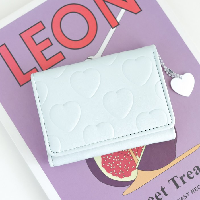 오르베인 파스텔 엠보 하트 지갑 키링 카드 지갑 선물