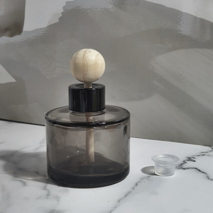 디퓨저용기 - 원형 컬러 블랙 100ml ( 사탕볼우드스틱 대 포함 ), 로즈골드, 100ml, 1개