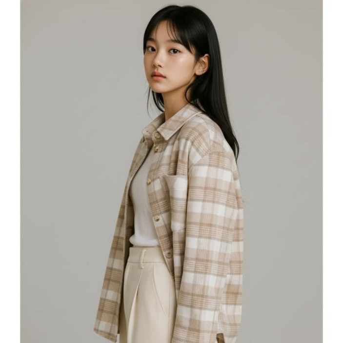 유니클로 남녀공용 편안한 플란넬 박시 오버핏 셔츠