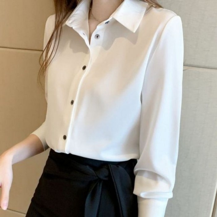 여성 블라우스 데일리 기본 남방 클래식 카라 여자 블 swg+75257Ho