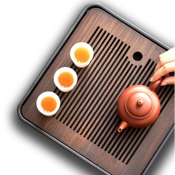 티트레이 차트레이 받침대 다기 다도 대다무 차판, 1개, 검정(정사각형), 차판