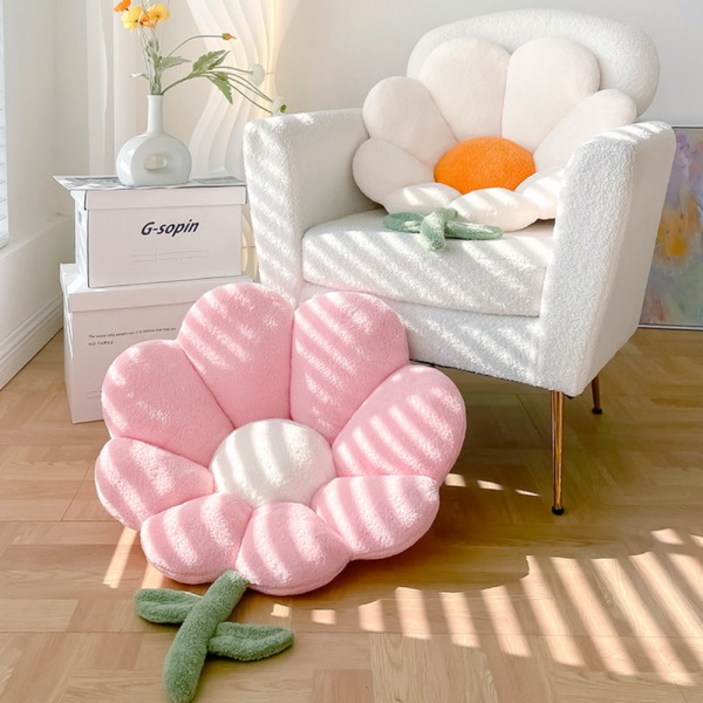 꽃방석 [바보사랑] 꽃모양 등받이 쿠션 의자 방석