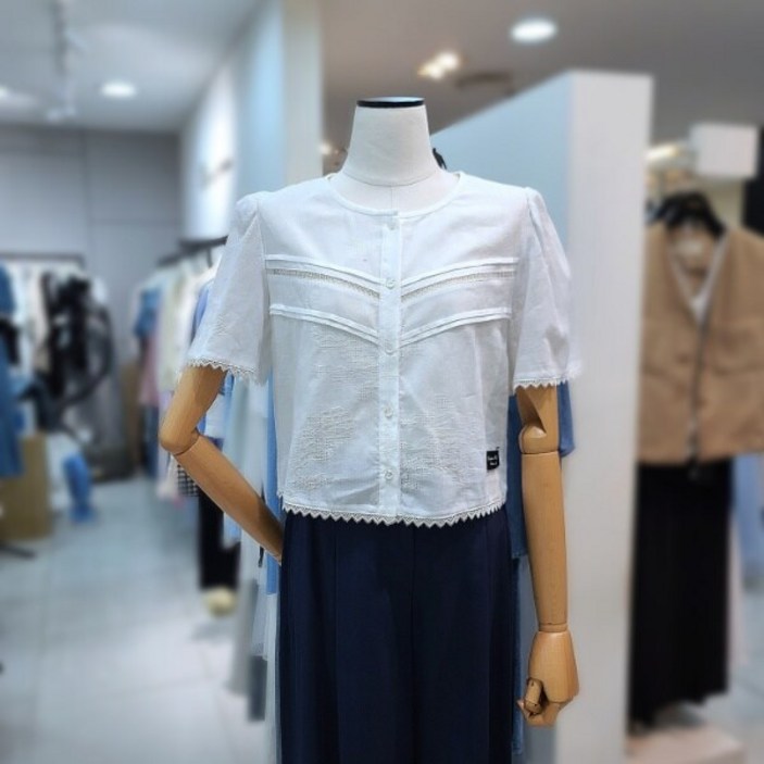 잇미샤텍스처블록블라우스ITO7WBL740_DG 849614