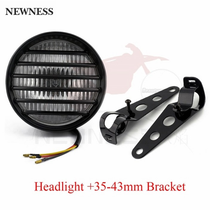 레트로클래식전조등 레트로헤드라이트 바이크튜닝 레트로클래식전조등 레트로헤드라이트 튜닝 오토바이 헤드라이트 블랙 메탈 레트로 할로겐 프론트 라이트 12v 맞는 cg125 gn125