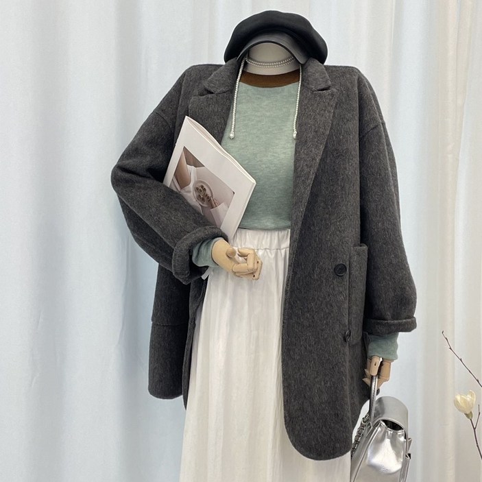 WASSUP 여성코트 하프코트 캐시미어코트 겨울코트 울코트