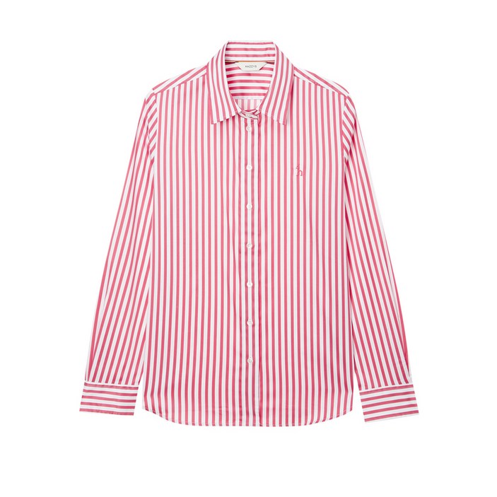 헤지스레이디스 국내매장 공식 런던 스트라이프 긴팔 셔츠 핑크 HSSH4CC75P2
