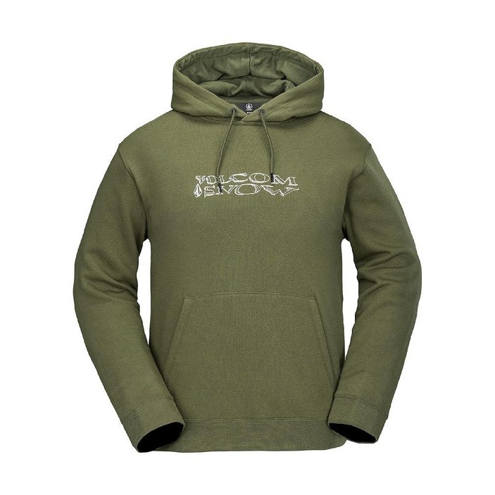 Volcom 남성용 에센셜 후드 스노우보드 라이딩 플리스 후디, 아이비 S5