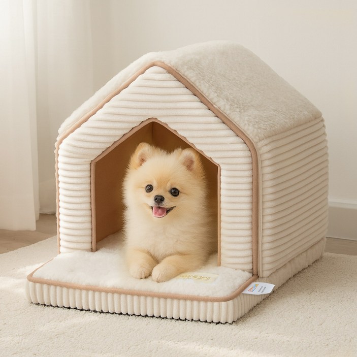 PAWZ Road 반려동물 푹신 베란다 숨숨집 하우스, 지퍼형 강아지 고양이 집