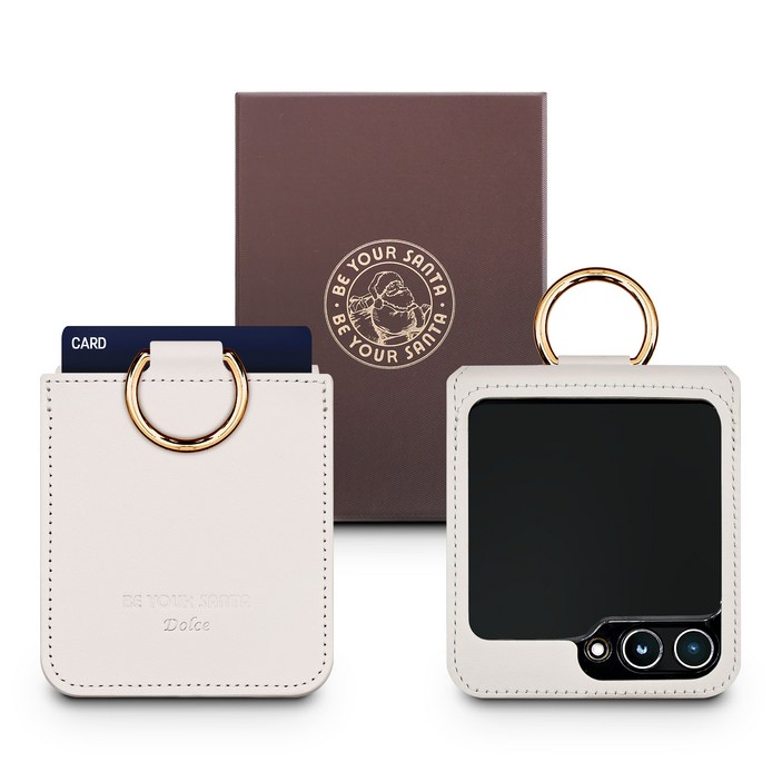 갤럭시 Z플립5 케이스 이태리 천연가죽 힌지보호 카드수납 링 지플립5 돌체