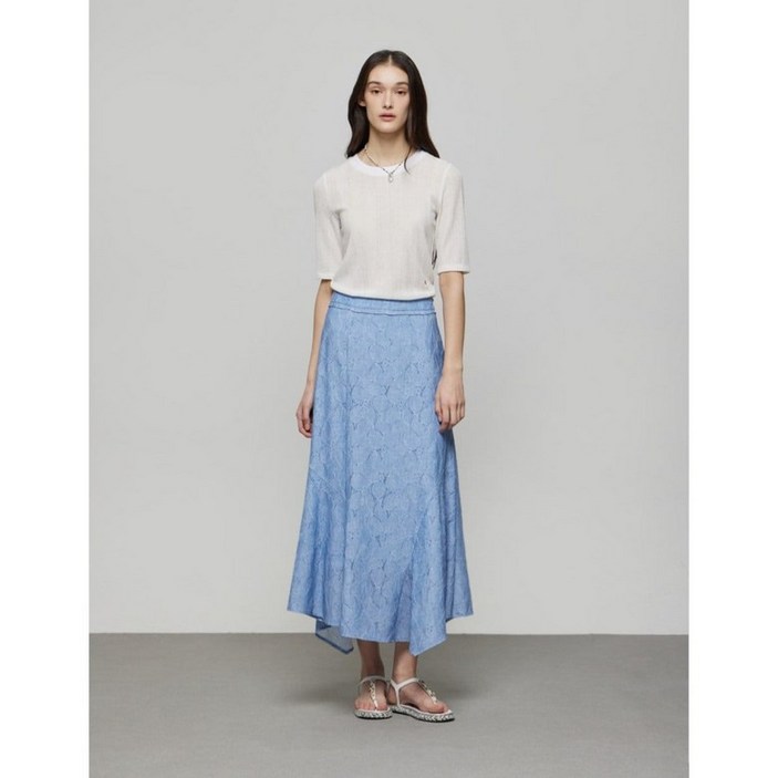 듀엘 니트넥 시스로 티셔츠 D252MSM045 766804