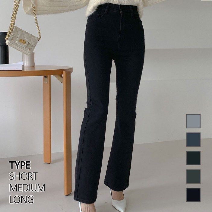 여성 청바지 허리 인밴딩 부츠컷 데님 팬츠 3단기장 (키별선택) 5컬러 5사이즈