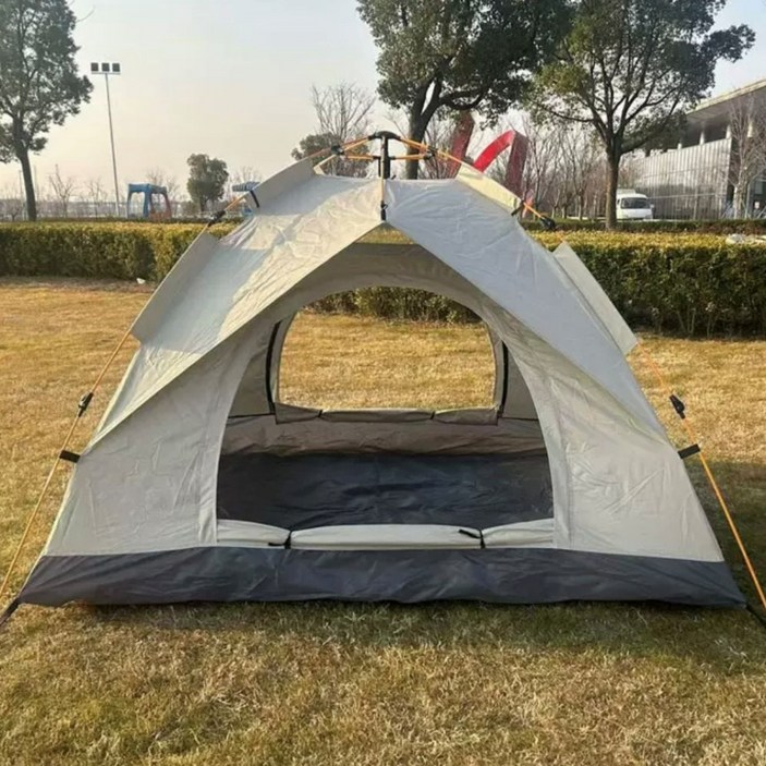 베어커즈 초간편설치 원터치텐트 방수 그늘막 텐트 베이지 휴대용 텐트 한강 피크닉, 3-4인용