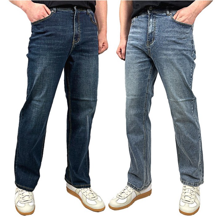 남성 청바지 미들 와이드핏 DS 데일리 데님팬츠 남자 중청 캐주얼 출근룩 사계절 일자바지