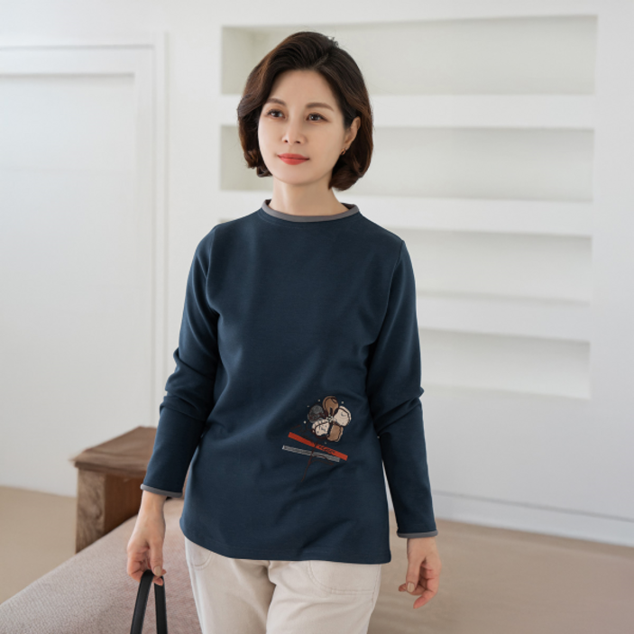 마담4060 엄마옷 마담4060 메리꽃나염 엄마티셔츠 티셔츠RTE2411051