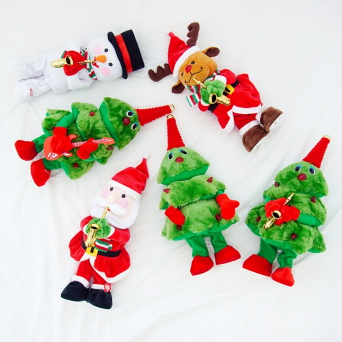 1+1 크리스마스 춤추는 트리인형 움직이는 댄싱트리 인형 9종 볼륨조절, 1개