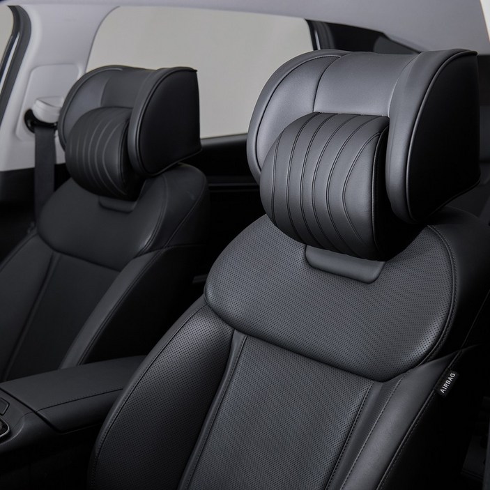 아임반 L6누빔 2세대 헤드레스트 차량용 목쿠션 자동차 목베개 1P, 1개, 모노블랙