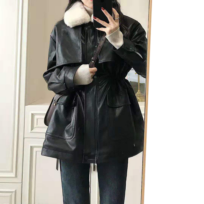 셀럽당 여성 추동 라이더자켓 코트 라이더 박시핏 기모파극복 YR0454KR