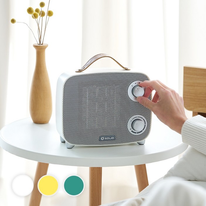 솔리드 미니 온풍기 S-P1500 욕실 화장실 미니 발난로 난방기 가정용 PTC 전기히터 팬히터