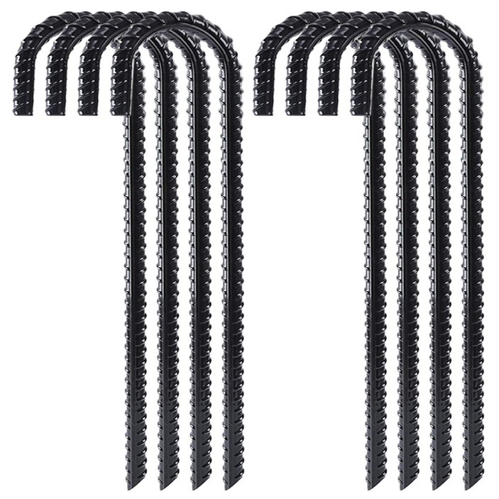 30cm 쇠말뚝 텐트팩 철근말뚝 철근팩 철물, 블랙, 10개