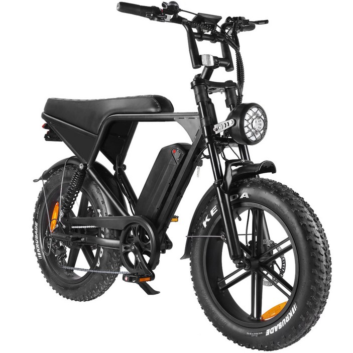 킥싸다 KSD-F20 PRO 48V 듀얼쇼바 유압브레이크 일체형휠 레트로 전기 전동자전거 팻바이크 자토바이