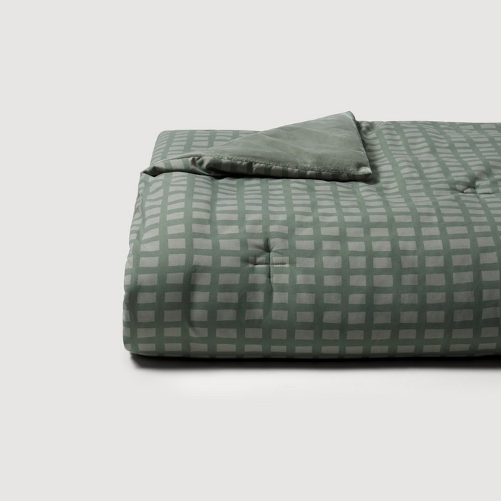 JAJU 소프트 극세사 피치스킨 차렵이불Q돌담카키 443403