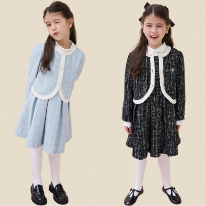 [빈폴키즈] 26SS 클래식 트위드 원피스 & 재킷 세트 (2종 택1)