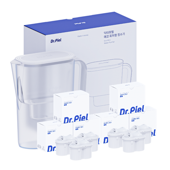 닥터피엘 에코 피처형 정수기 2.4L 한국형 미니 정수기 친환경 셀프케어 정수기, 2년세트 (본품 + 필터 6개 / 24개월)