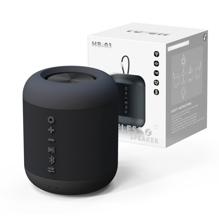 비파노 휴대용 생활방수 TWS 블루투스 스피커, 블랙