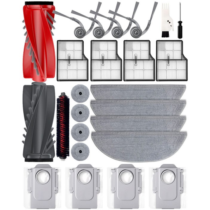 YIVY 로보락 S9 MaxV Ultra 호환 소모품 브러쉬 물걸레 더스트백 필터 25종 세트, 1개, RBRKSAROS10SET25