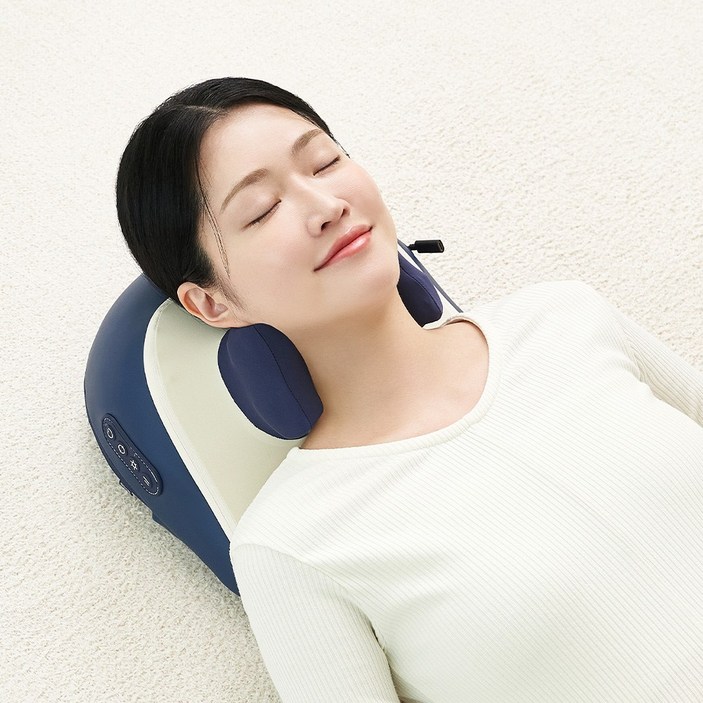 [슬룸 정품] 슬룸 넥숄더 프로 초강력 목 어깨 마사지기 무선 온열 베개형 안마기