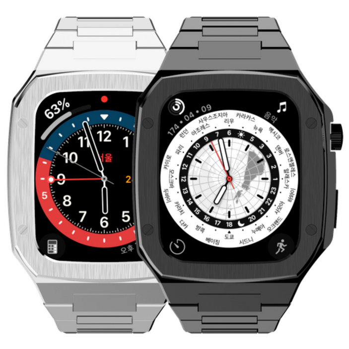 핸디핸드 애플워치 44mm,45mm,46mm용 스테인리스 메탈케이스 핸디워치 메탈