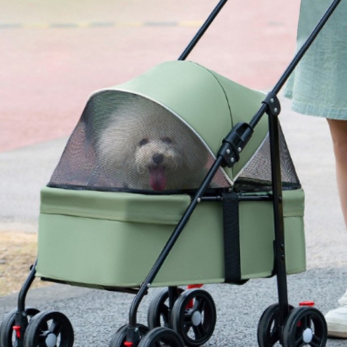 4컬러 펫모차 강아지 저상형 시트분리형 웨건 유모차 접이식